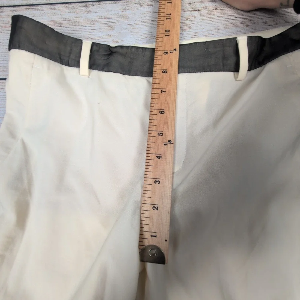 Vince. Cream Wool Blend Tuxedo Stripe Pants Size‎ 8